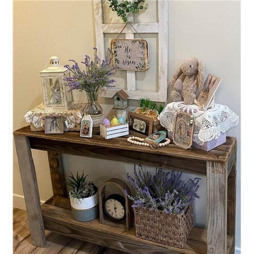 Artificial Fake Lavender Flower Plants Bundles for Indoor Outdoor Autumn Winter - Picture 6 of 8